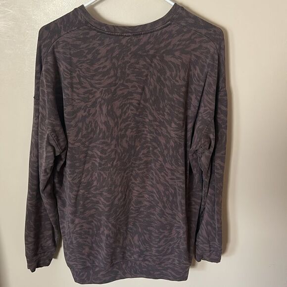 Athleta Brown Swirl Print Pullover Sweatshirt - Picture 4 of 6